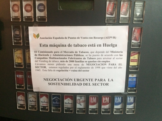 Las máquinas de tabaco, en huelga