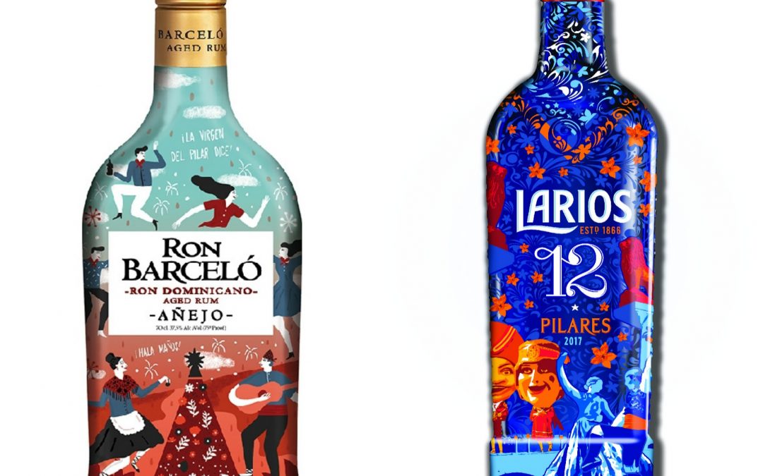 Barceló y Larios sacan ediciones especiales de sus botellas para Pilares