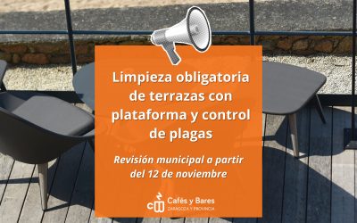 Recordatorio del Ayuntamiento de Zaragoza sobre la limpieza de terrazas con plataforma y control de plagas